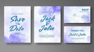 Wedding invitation with abstract watercolor background vector