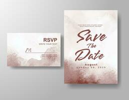 Wedding invitation with abstract watercolor background vector