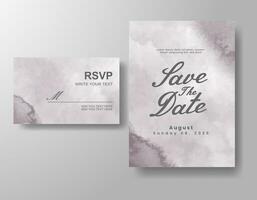 Wedding invitation with abstract watercolor background vector