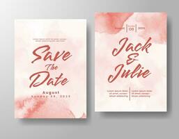 Wedding invitation with abstract watercolor background vector