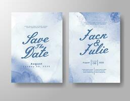 Wedding invitation with abstract watercolor background vector