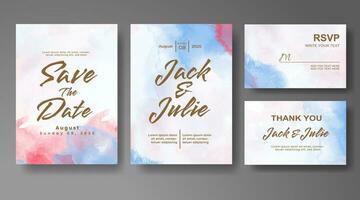 Wedding invitation with abstract watercolor background vector