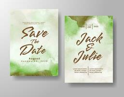 Wedding invitation with abstract watercolor background vector