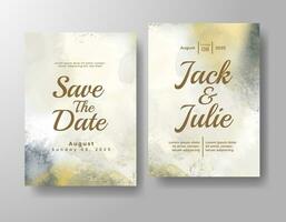 Wedding invitation with abstract watercolor background vector