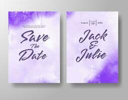 Wedding invitation with abstract watercolor background vector