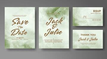 Wedding invitation with abstract watercolor background vector
