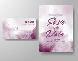 Wedding invitation with abstract watercolor background vector