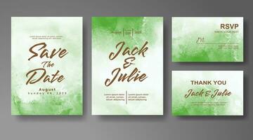 Wedding invitation with abstract watercolor background vector