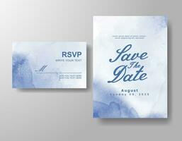 Wedding invitation with abstract watercolor background vector