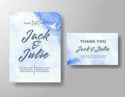 Wedding invitation with abstract watercolor background vector