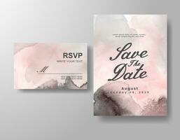 Wedding invitation with abstract watercolor background vector