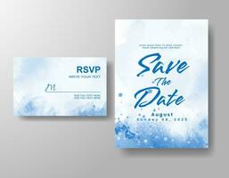 Wedding invitation with abstract watercolor background vector