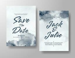 Wedding invitation with abstract watercolor background vector