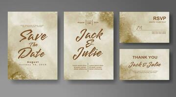 Wedding invitation with abstract watercolor background vector