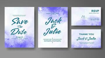 Wedding invitation with abstract watercolor background vector