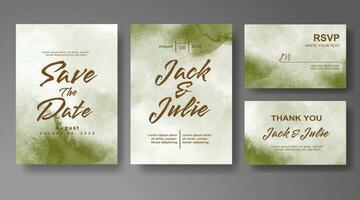 Wedding invitation with abstract watercolor background vector