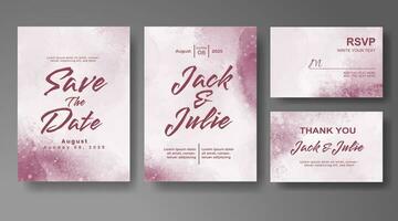 Wedding invitation with abstract watercolor background vector