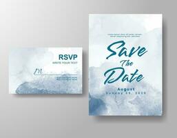 Wedding invitation with abstract watercolor background vector