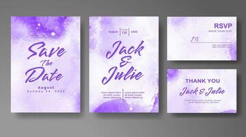 Wedding invitation with abstract watercolor background vector