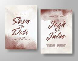 Wedding invitation with abstract watercolor background vector