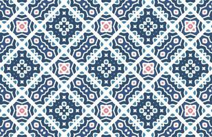 Blue and pink fabric design pattern vector