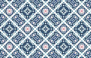 Blue and pink fabric design pattern vector