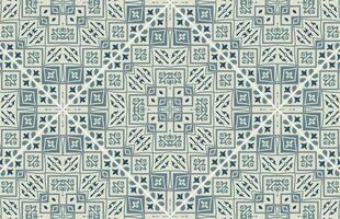 Blue and white tile design pattern vector