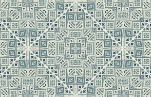 Blue and white tile design pattern vector