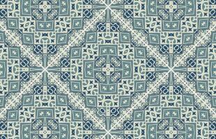 Blue and white carpet and fabric design pattern vector