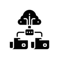 cloud data icon. vector glyph icon for your website, mobile, presentation, and logo design.