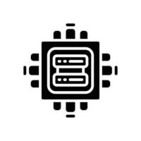 processor icon. vector glyph icon for your website, mobile, presentation, and logo design.