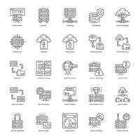 Web Server icon pack for your website design, logo, app, and user interface. Web Server icon outline design. Vector graphics illustration and editable stroke.