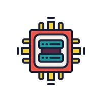 processor icon. vector filled color icon for your website, mobile, presentation, and logo design.
