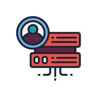 server admin icon. vector filled color icon for your website, mobile, presentation, and logo design.