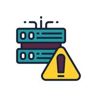 server warning icon. vector filled color icon for your website, mobile, presentation, and logo design.