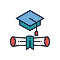 graduation icon. vector filled color icon for your website, mobile, presentation, and logo design.