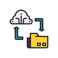 cloud backup icon. vector filled color icon for your website, mobile, presentation, and logo design.