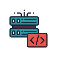 server code icon. vector filled color icon for your website, mobile, presentation, and logo design.