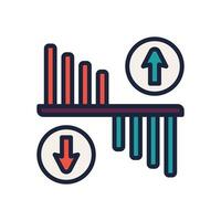 fluctuation market icon. vector filled color icon for your website, mobile, presentation, and logo design.