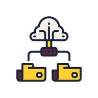 cloud data icon. vector filled color icon for your website, mobile, presentation, and logo design.