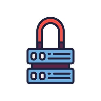 server padlock icon. vector filled color icon for your website, mobile, presentation, and logo design.