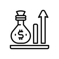 money bag icon. vector line icon for your website, mobile, presentation, and logo design.