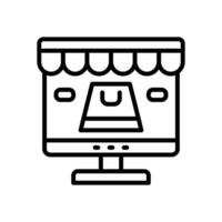 en línea tienda icono. vector línea icono para tu sitio web, móvil, presentación, y logo diseño.