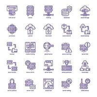 Web Server icon pack for your website design, logo, app, and user interface. Web Server icon basic line gradient design. Vector graphics illustration and editable stroke.