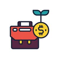 briefcase icon. vector filled color icon for your website, mobile, presentation, and logo design.