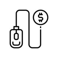 pay per click icon. vector line icon for your website, mobile, presentation, and logo design.