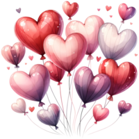 AI generated Valentine's day background with heart-shaped balloons. Vector illustration. png