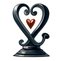 AI generated A black heart on a black pedestal, isolated png
