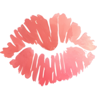 AI generated Red lips on a white background. Lipstick kiss png