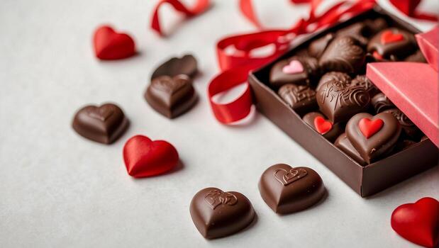 chocolate heart shape pattern AI Generative photo